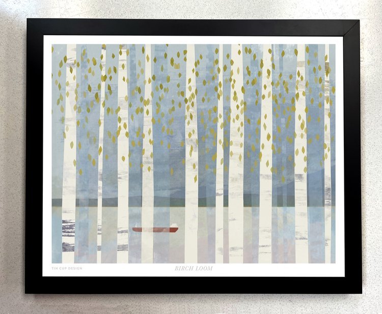 Birch Loom Print - Merry PigletsTin Cup Design