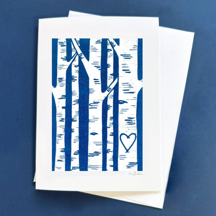 Birch Love Greeting Card - Merry PigletsNan Onkka Prints