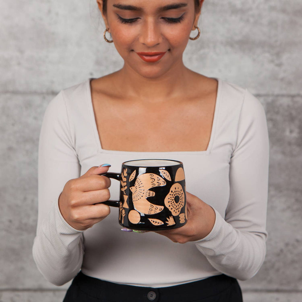 Bird & Nature Imprint Stoneware Mug - Merry PigletsDanica Studio