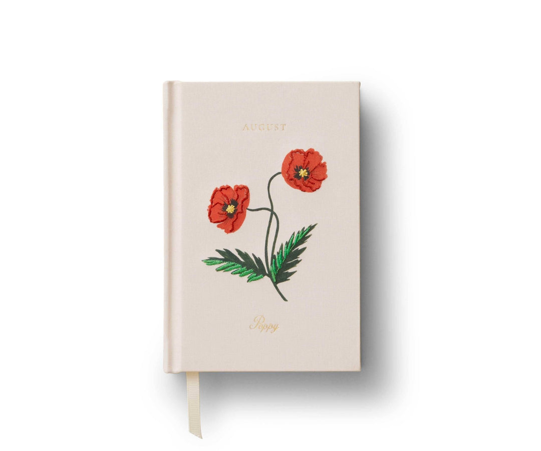 Birth Month Mini Embroidered Journal - August - Merry PigletsRifle Paper Co.