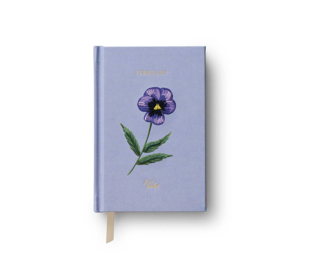 Birth Month Mini Embroidered Journal - February - Merry PigletsRifle Paper Co.