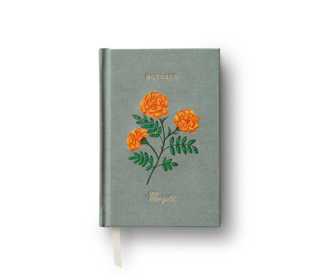 Birth Month Mini Embroidered Journal - October - Merry PigletsRifle Paper Co.