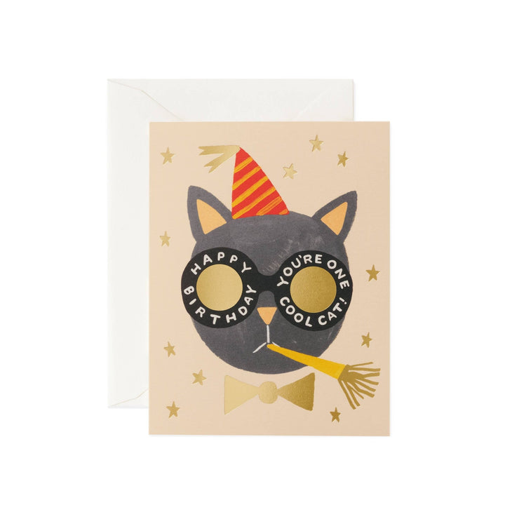 Birthday Cat Greeting Card - Merry PigletsRifle Paper Co.