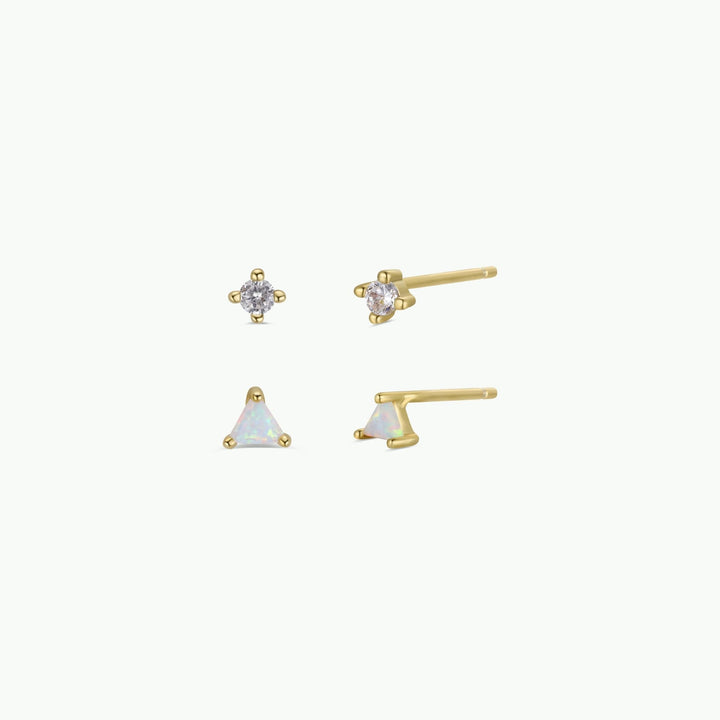 Birthstone Stud Gold Earrings Set - Merry PigletsJaxKelly