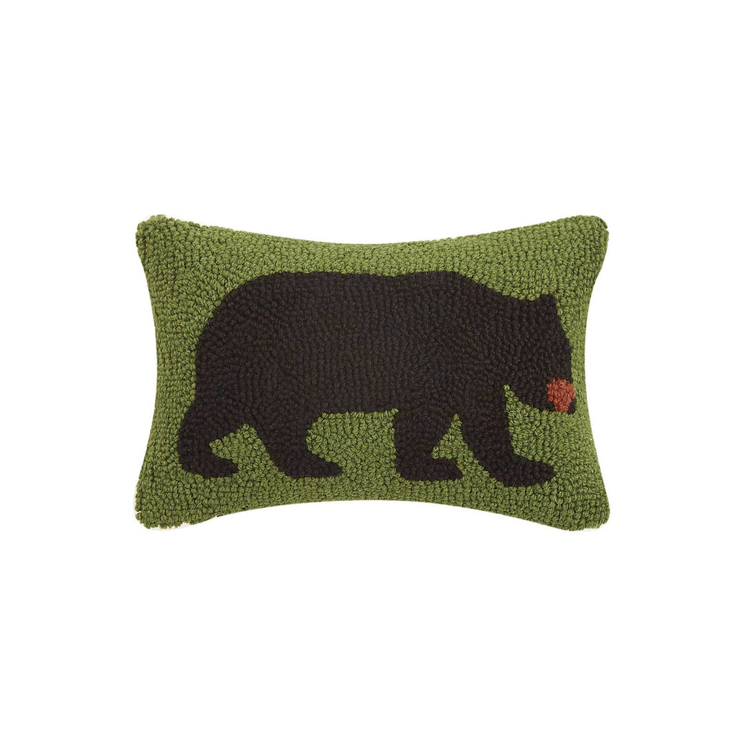 Black Bear Wool Hooked Pillow - Merry PigletsPeking Handicraft