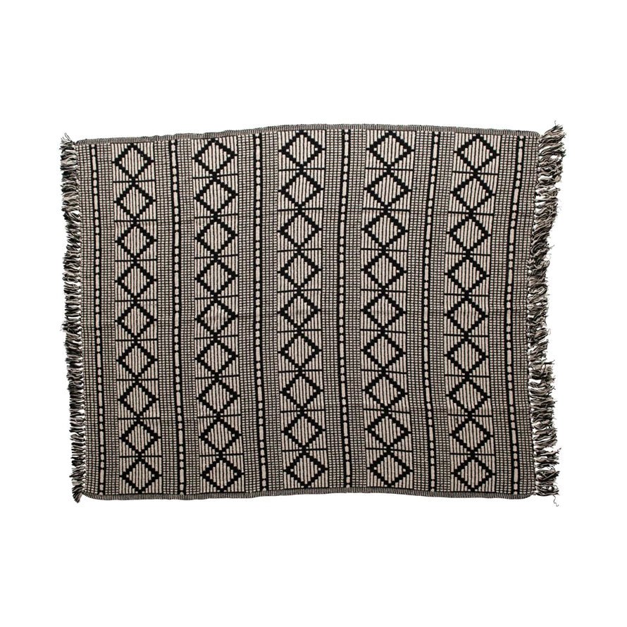Black + Beige Diamond Throw Blanket - Merry PigletsCreative Co - Op