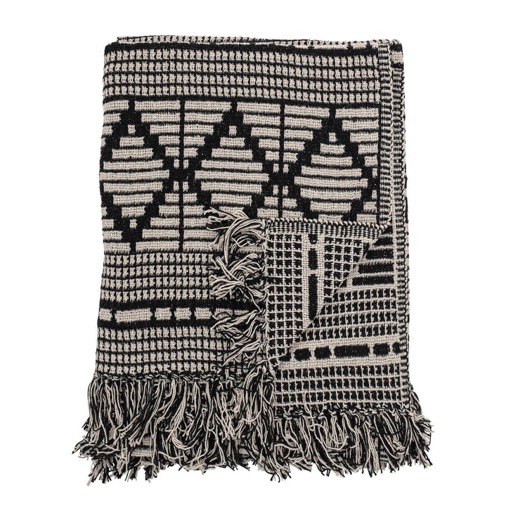 Black + Beige Diamond Throw Blanket - Merry PigletsCreative Co - Op