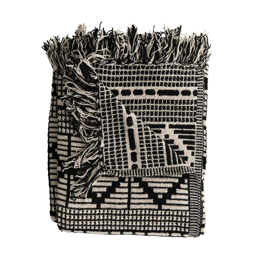 Black + Beige Diamond Throw Blanket - Merry PigletsCreative Co - Op