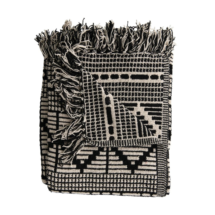 Black + Beige Diamond Throw Blanket - Merry PigletsCreative Co - Op