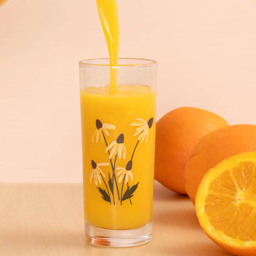 Black Eyed Susans Tall Juice Glass - Merry Piglets1canoe2 | One Canoe Two Paper Co.