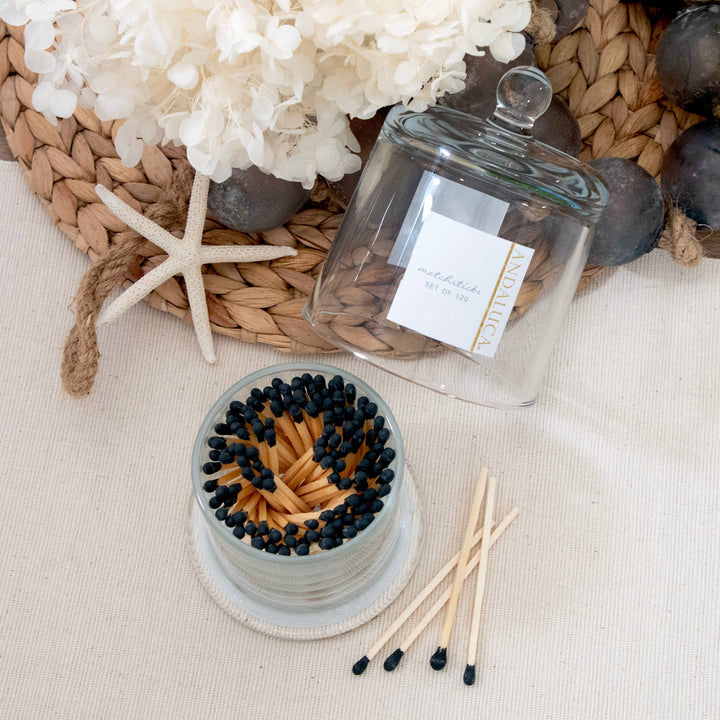 Black Matches in Glass Jar - Merry PigletsAndaluca
