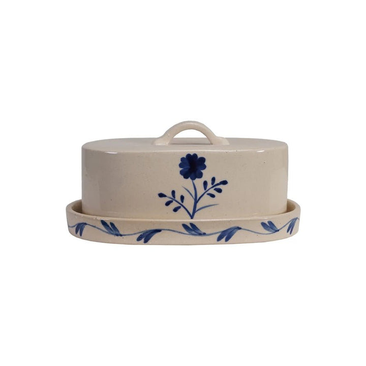 Blue and White Butter Dish - Merry PigletsCreative Co - Op