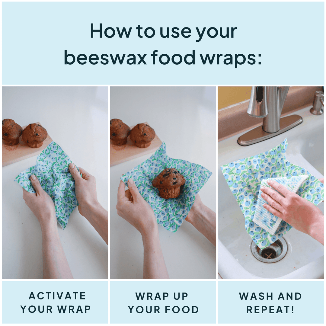 Blue Beeswax Wrap Variety Set - Merry PigletsNATURE BEE
