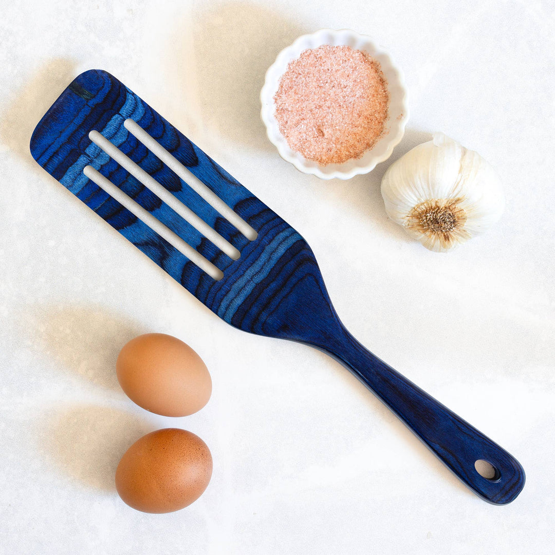 Blue Birch Wood Spatula - Merry PigletsTotally Bamboo