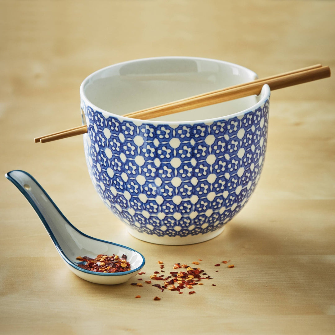 Blue Dot Noodle Bowl Set - Merry Pigletstag