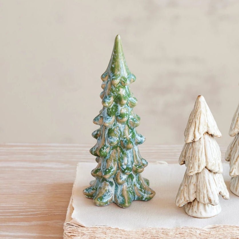 Blue & Green Stoneware Tree - Merry Pigletscreative co op