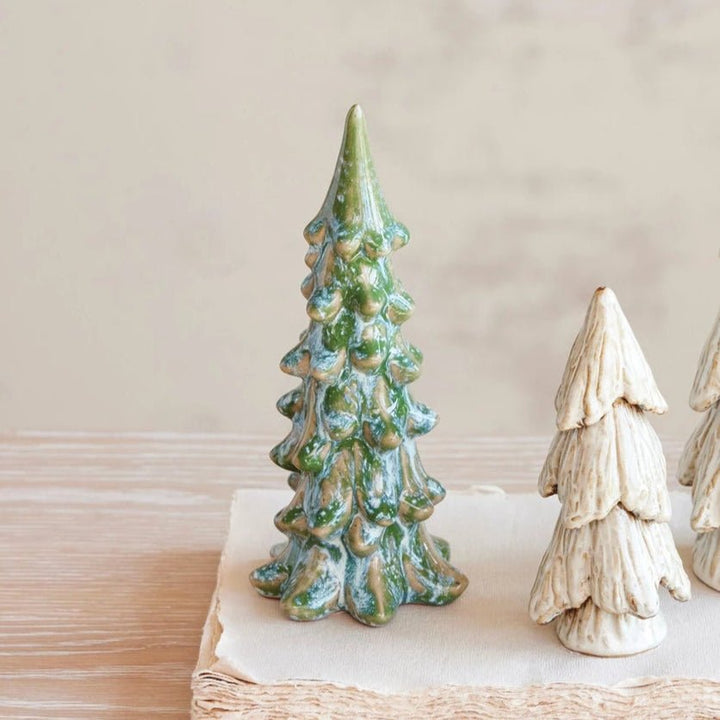 Blue & Green Stoneware Tree - Merry Pigletscreative co op