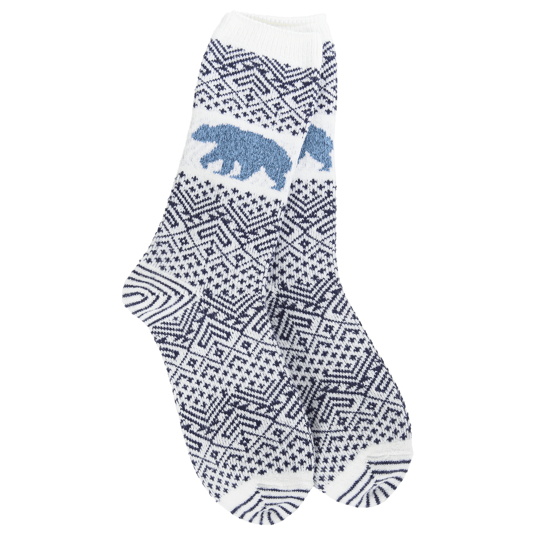 Blue Nature Walk Crew Socks - Merry PigletsWorld's Softest Socks
