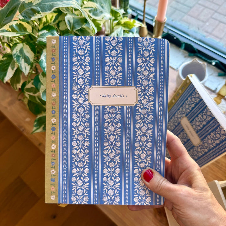 Blue Stripe Daily Details Journal - Merry PigletsLady Jayne