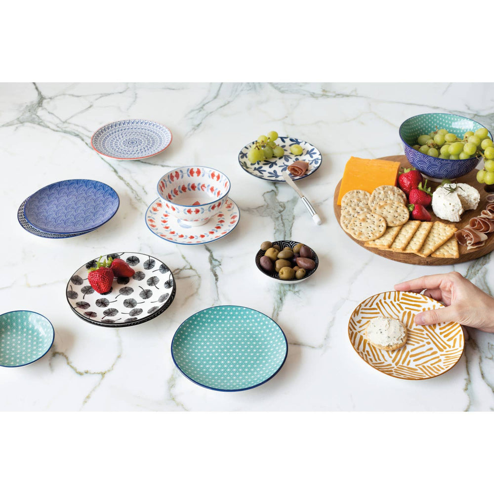 Blue Waves Stamped Appetizer Plate - Merry PigletsNow Designs by Danica
