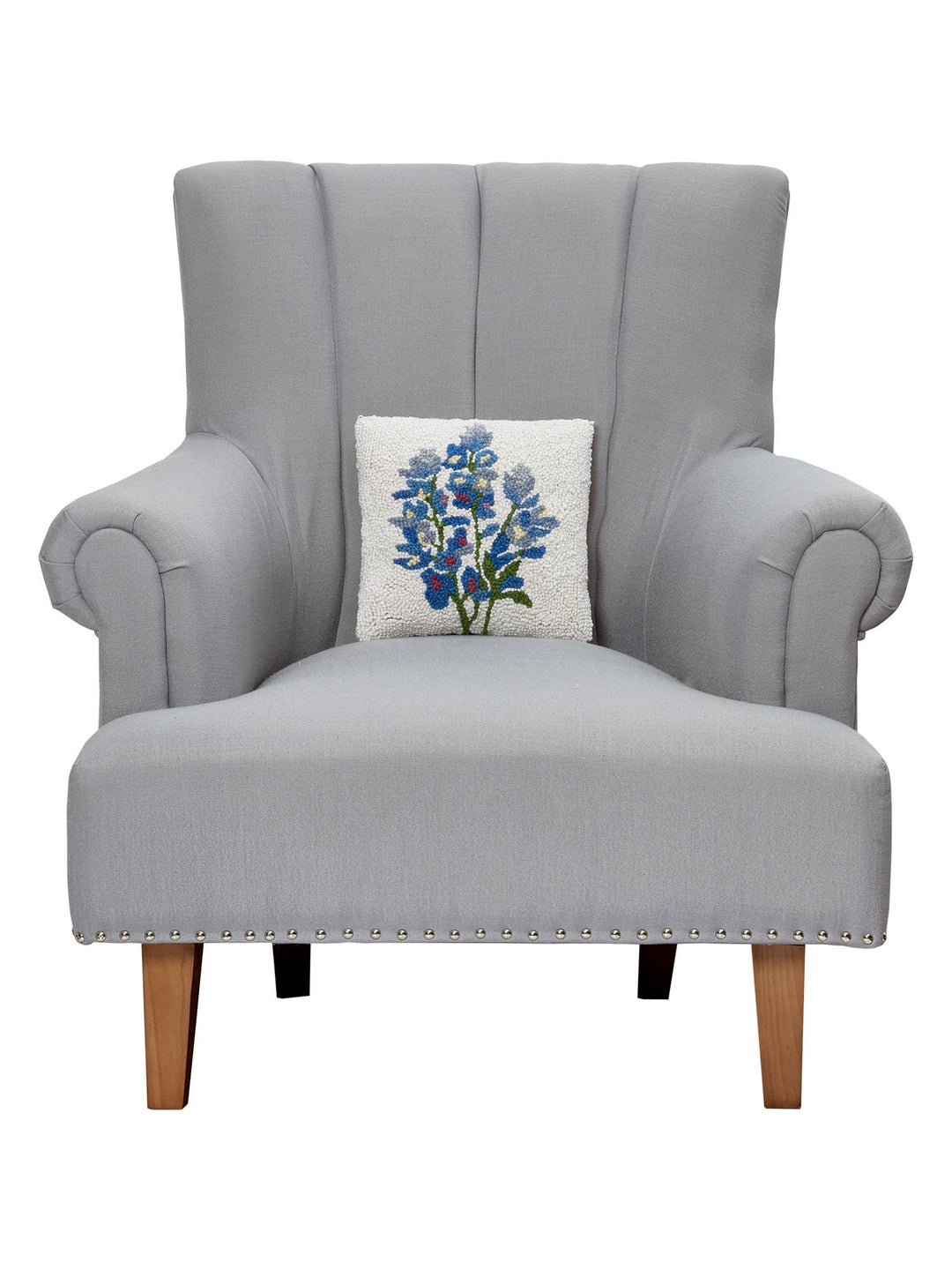 Bluebonnet Wool Hooked Pillow - Merry PigletsPeking Handicraft