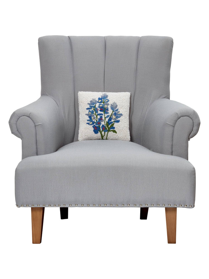 Bluebonnet Wool Hooked Pillow - Merry PigletsPeking Handicraft