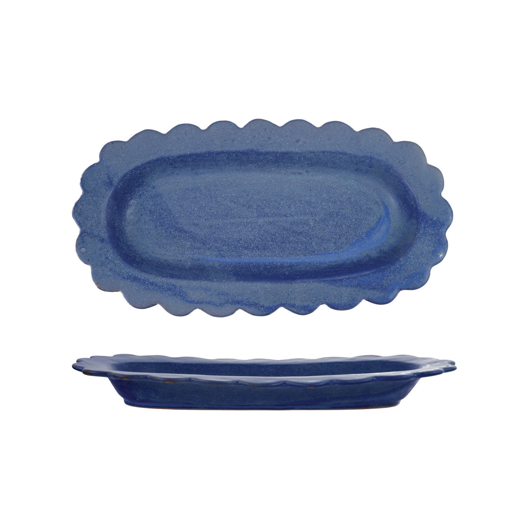 Blue Scalloped Platter