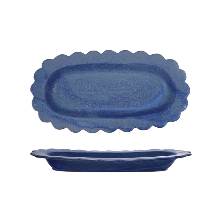 Blue Scalloped Platter