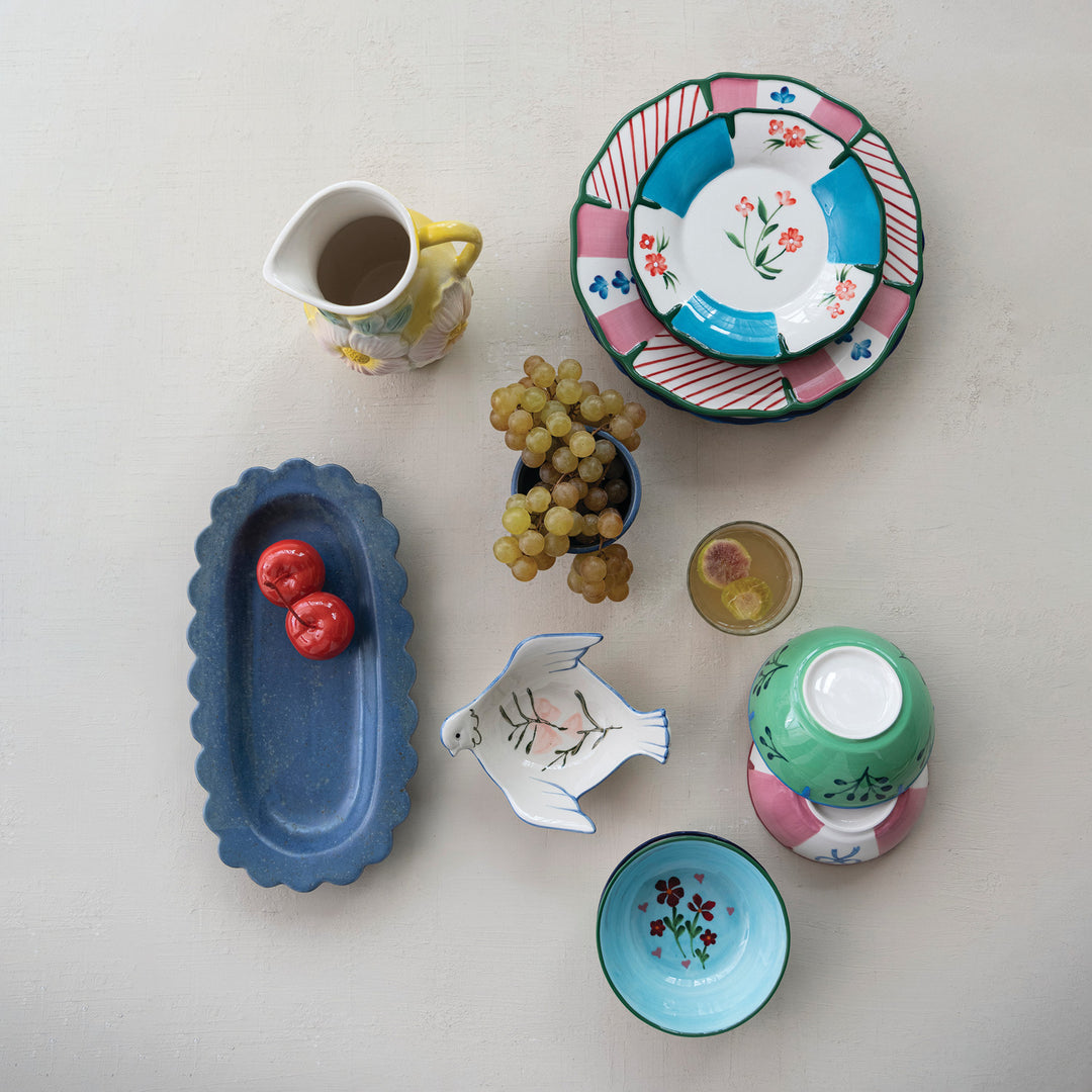Blue Scalloped Platter