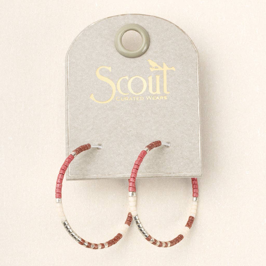 Blush Silver Beaded Hoop Earrings - Merry PigletsScout Curated Wears