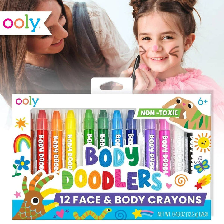 Body Doodlers: Face & Body Crayons - Merry PigletsOOLY