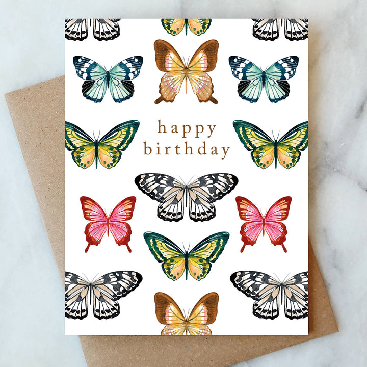 Botanical Butterfly Birthday Greeting Card - Merry PigletsAbigail Jayne Design