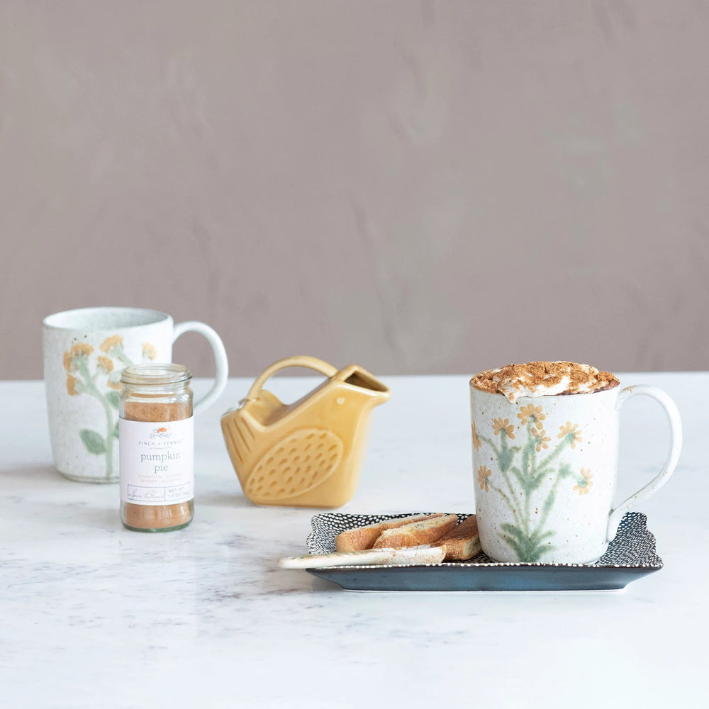 Botanical Flower Mug - Merry PigletsCreative Co - Op