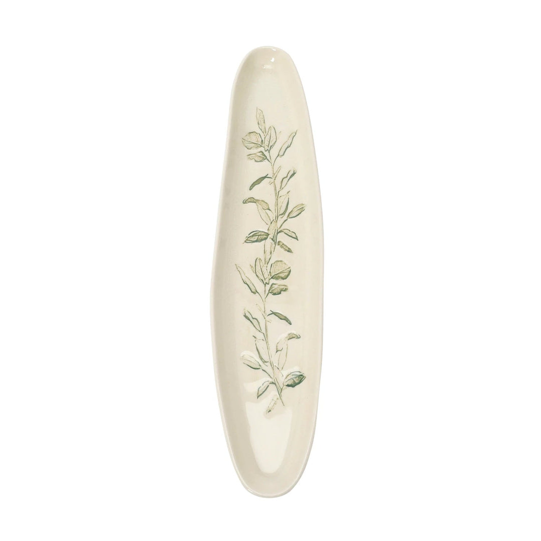 Botanical Stoneware Dish - Merry PigletsCreative Co - Op