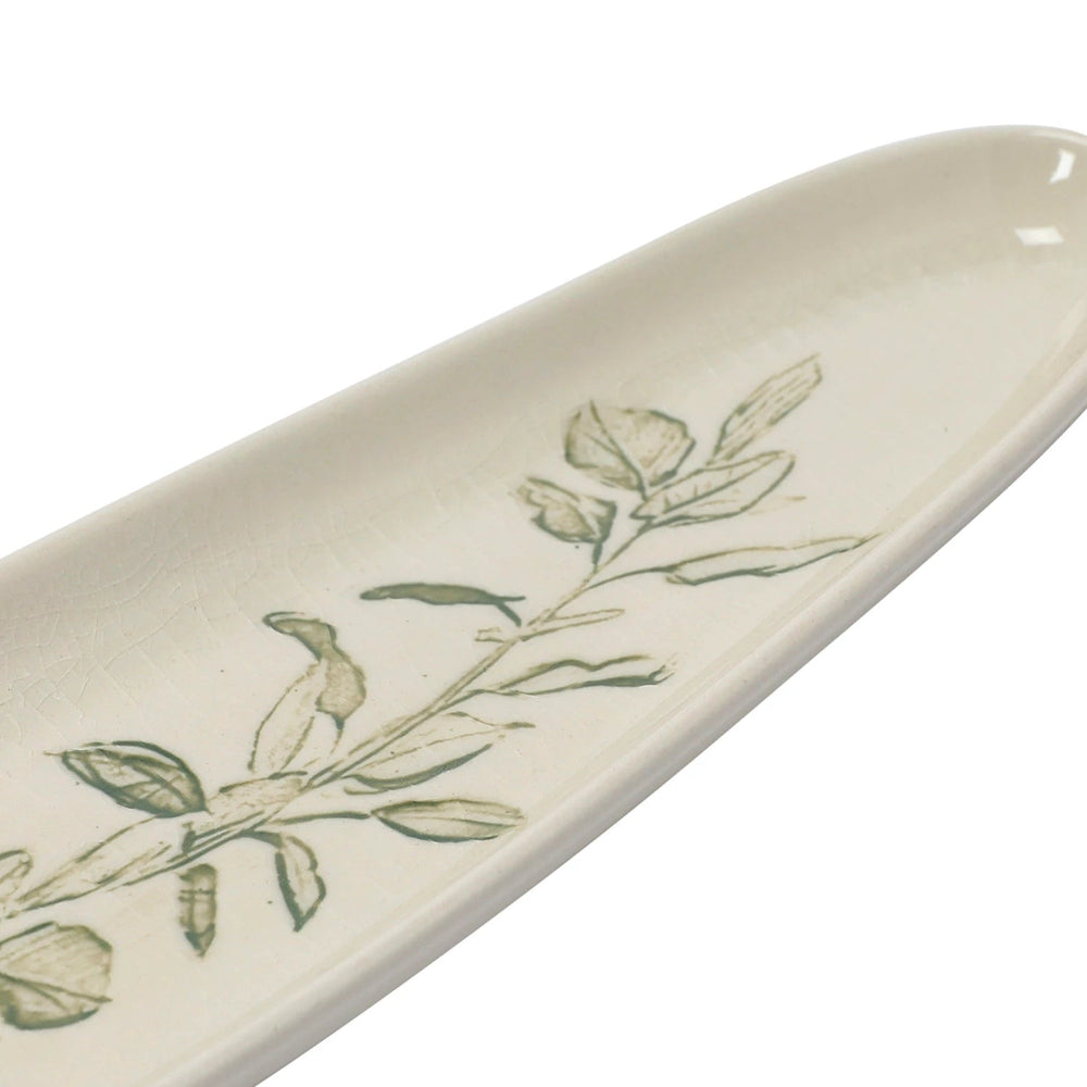 Botanical Stoneware Dish - Merry PigletsCreative Co - Op