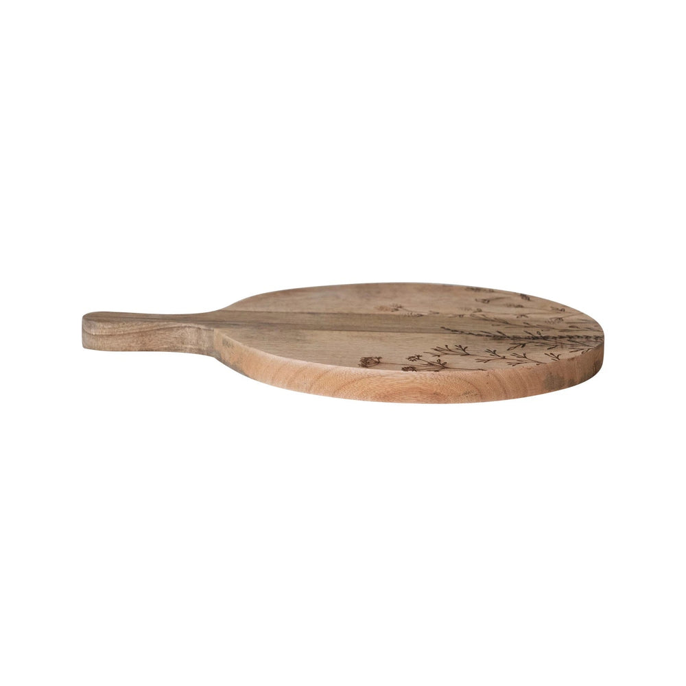 Botanical Wood Cheese Board - Merry PigletsCreative Co - Op
