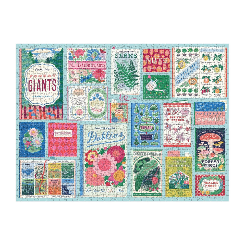 Botanist Bookshelf 1000 Piece Puzzle - Merry PigletsGalison