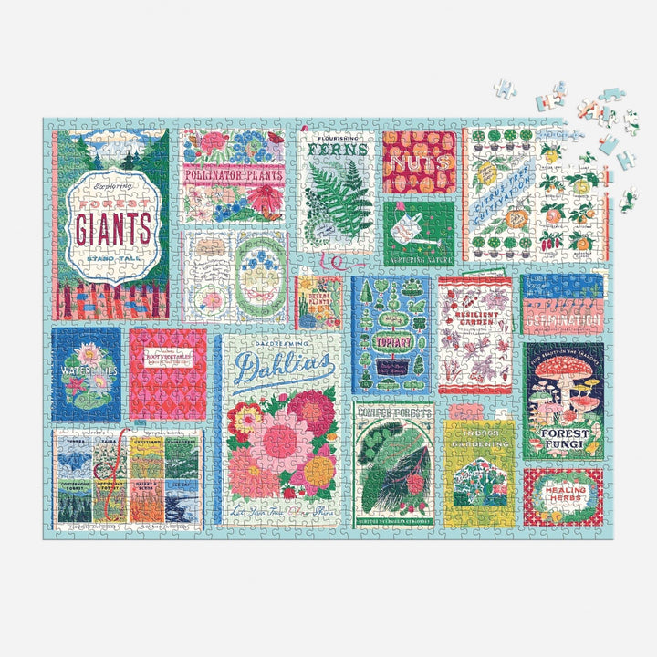 Botanist Bookshelf 1000 Piece Puzzle - Merry PigletsGalison