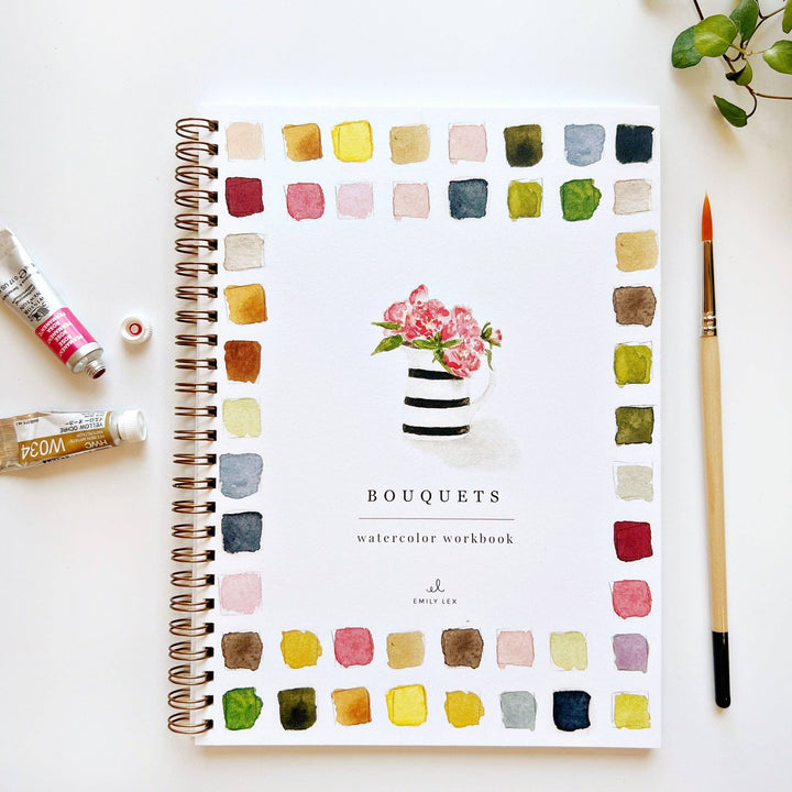 Bouquets Watercolor Workbook - Merry Pigletsemily lex studio