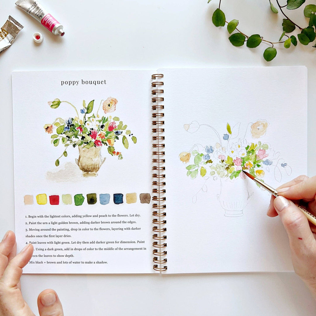 Bouquets Watercolor Workbook - Merry Pigletsemily lex studio
