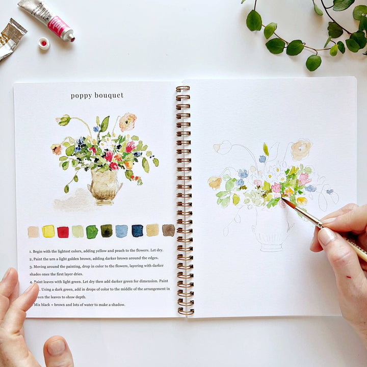 Bouquets Watercolor Workbook - Merry Pigletsemily lex studio