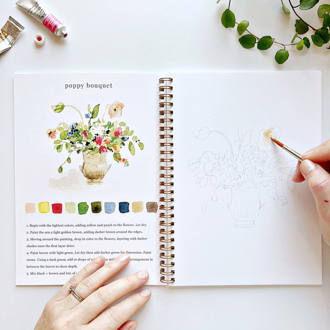 Bouquets Watercolor Workbook - Merry Pigletsemily lex studio
