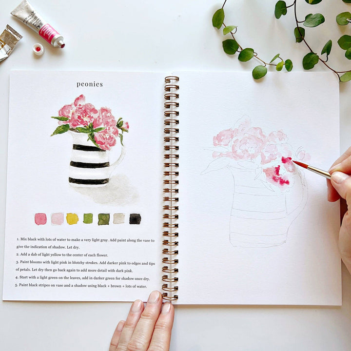 Bouquets Watercolor Workbook - Merry Pigletsemily lex studio