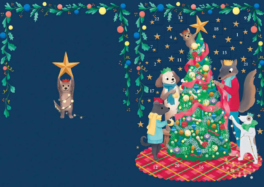 Bow Wow Advent Calendar Greeting Card - Merry PigletsRoger La Borde