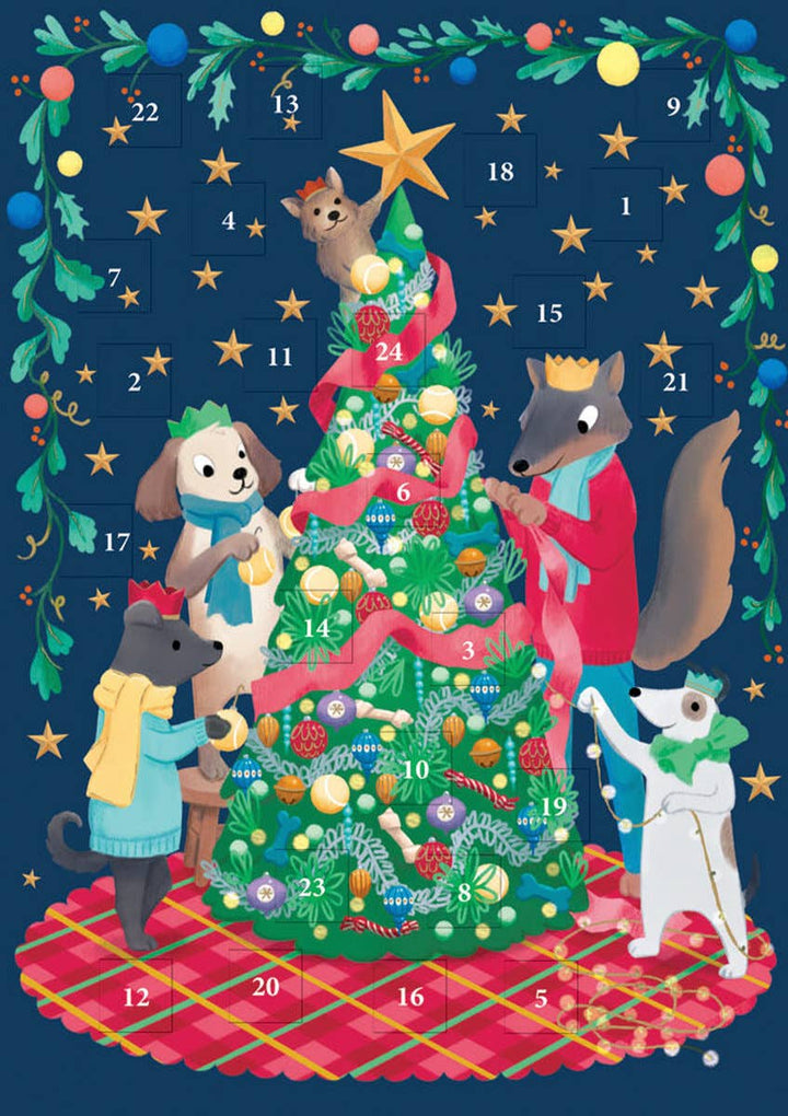 Bow Wow Advent Calendar Greeting Card - Merry PigletsRoger La Borde