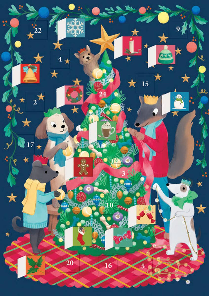 Bow Wow Advent Calendar Greeting Card - Merry PigletsRoger La Borde