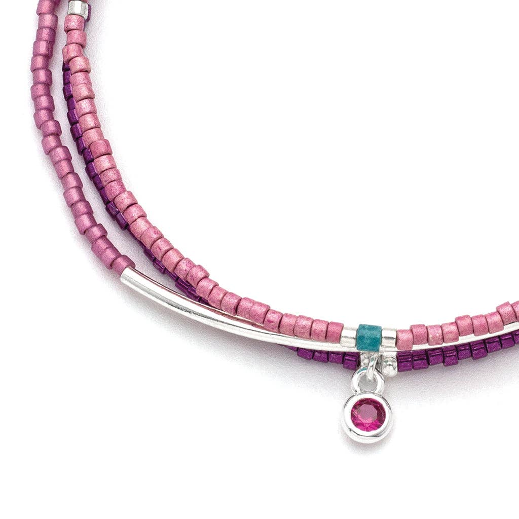Bracelet Trio - Fuchsia/Silver - Merry PigletsScout Curated Wears