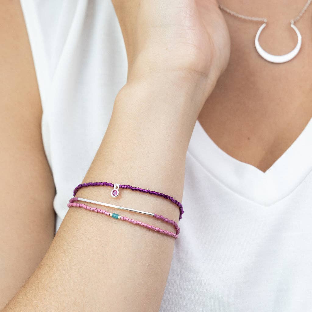 Bracelet Trio - Fuchsia/Silver - Merry PigletsScout Curated Wears