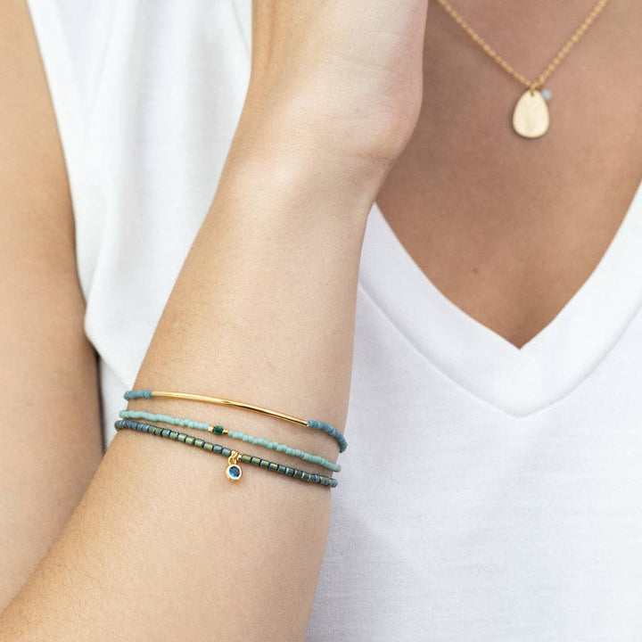 Bracelet Trio - Turquoise/Gold - Merry PigletsScout Curated Wears