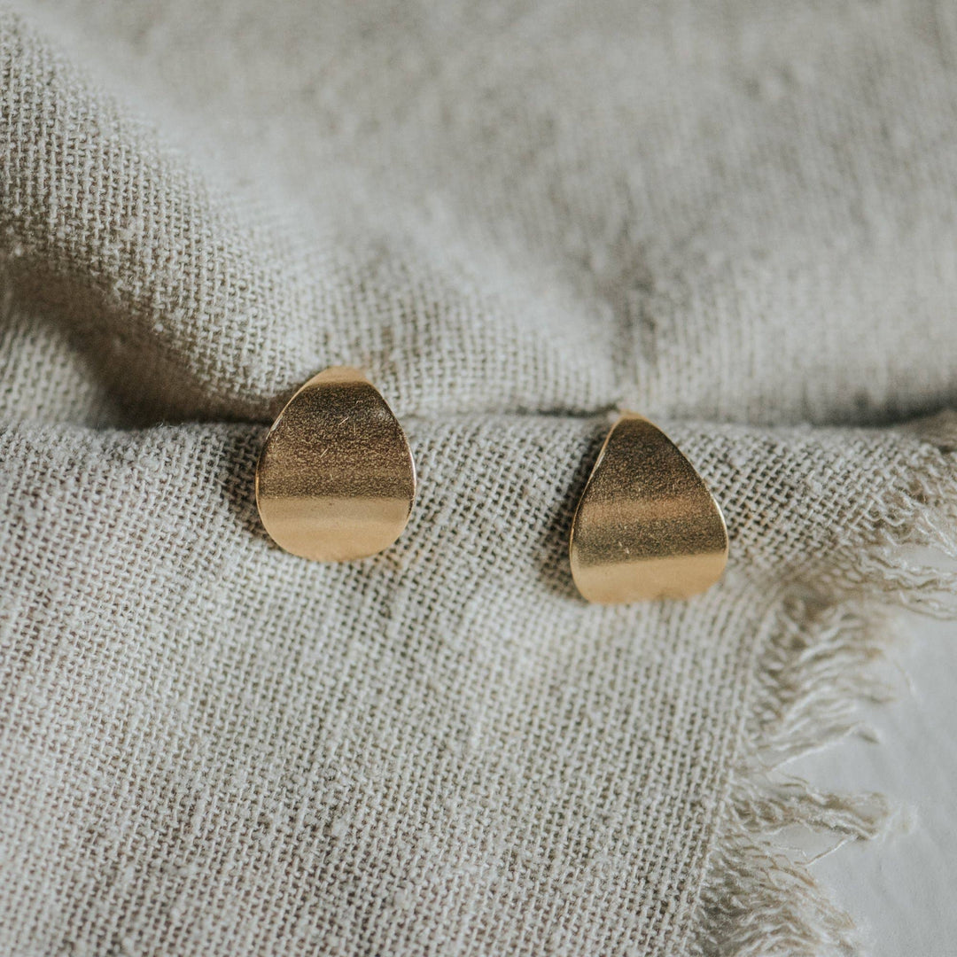 Brass Lotus Stud Earrings - Merry PigletsCommonform